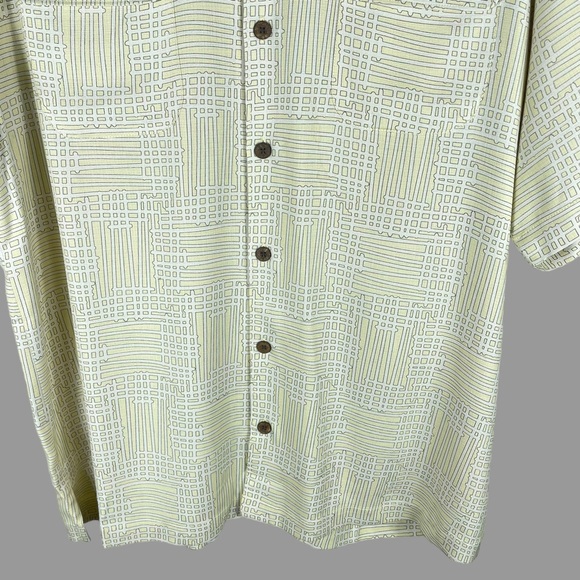 Tommy Bahama 100% Slk Retro Geometric Print Short Sleeve Camp Shirt Size Large - Picture 7 of 14
